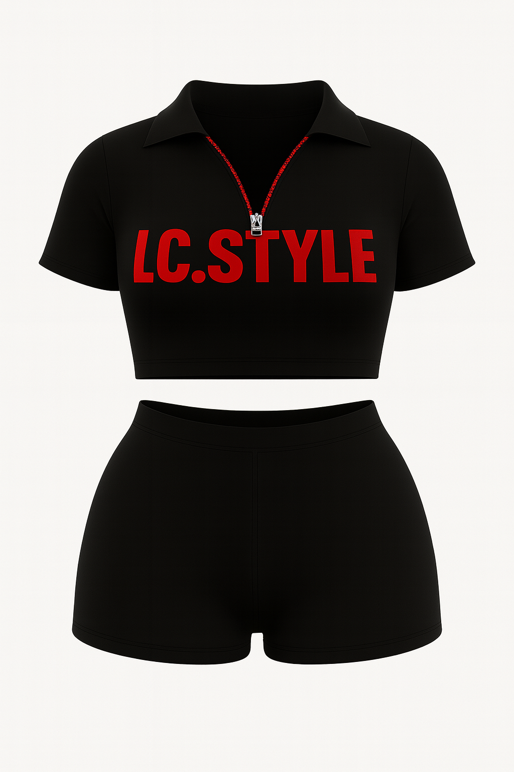Black and Red Female LC. Style Bold Fit - Front view